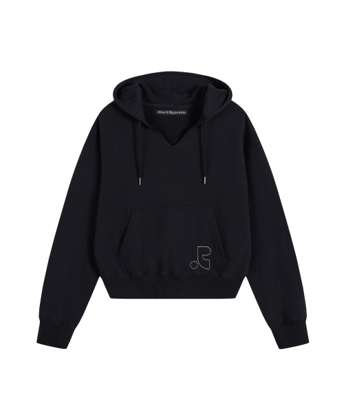 Rest & Recreation パーカー V-NECK CROPPED HOODIE - NAVY（パーカー）｜Rest&Recreation（レスト