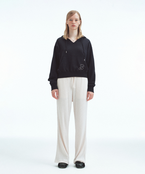 Rest&Recreation（レストアンドレクリエーション）の「V-NECK CROPPED HOODIE - NAVY（パーカー・レディース・その他・ONE）」の3枚目の写真