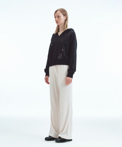 Rest&Recreation（レストアンドレクリエーション）の「V-NECK CROPPED HOODIE - NAVY（パーカー・レディース・その他・ONE）」の4枚目の写真