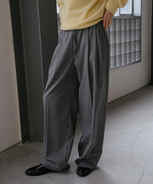 Pintuck string solid wide pants [KNSS05PT03]_Gray