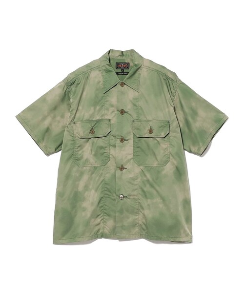 BEAMS PLUS(ビームスプラス)の「MIL-SHT NYCO Twill Pigment Print(シャツ/ブラウス・メンズ・グリーン系その他4/ネイビー・SMALL/X-LARGE/MEDIUM/LARGE)」の9枚目の写真