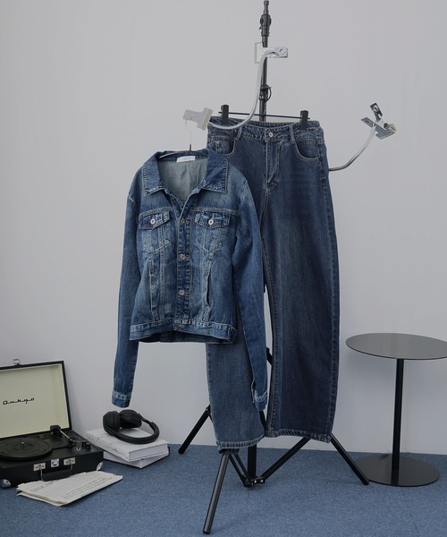 セール】デニムセットアップ ジャケット×ストレートパンツ