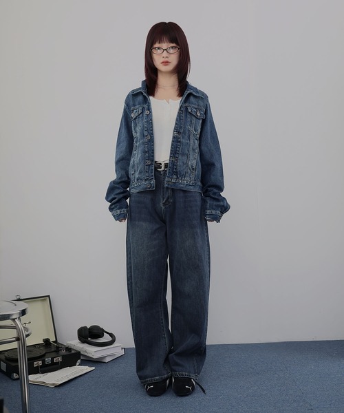 Ulysses(ユリシス)の「デニムセットアップ ジャケット×ストレートパンツ(セットアップ・レディース・ネイビー・L/M)」の4枚目の写真