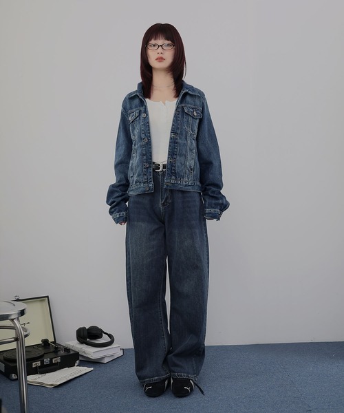 Ulysses(ユリシス)の「デニムセットアップ ジャケット×ストレートパンツ(セットアップ・レディース・ネイビー・L/M)」の5枚目の写真
