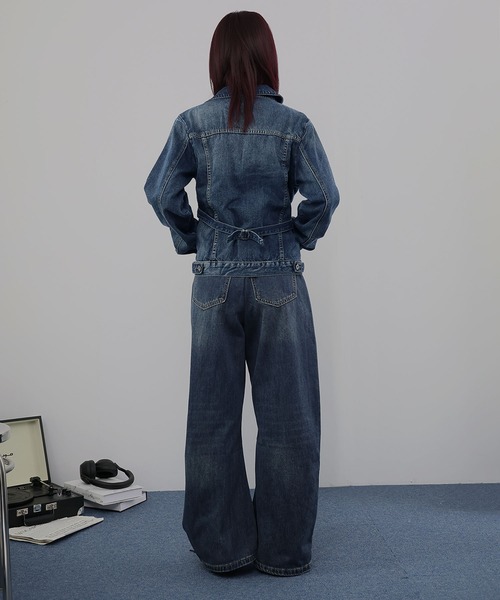 Ulysses(ユリシス)の「デニムセットアップ ジャケット×ストレートパンツ(セットアップ・レディース・ネイビー・L/M)」の9枚目の写真