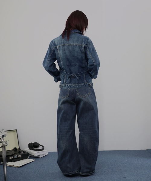 Ulysses(ユリシス)の「デニムセットアップ ジャケット×ストレートパンツ(セットアップ・レディース・ネイビー・L/M)」の10枚目の写真
