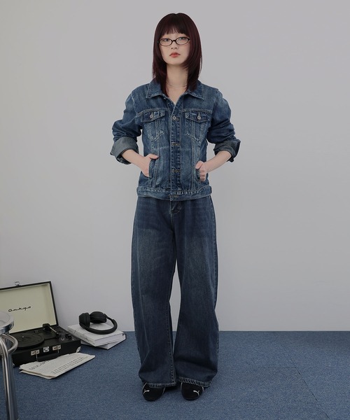 Ulysses(ユリシス)の「デニムセットアップ ジャケット×ストレートパンツ(セットアップ・レディース・ネイビー・L/M)」の16枚目の写真