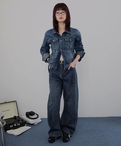 Ulysses(ユリシス)の「デニムセットアップ ジャケット×ストレートパンツ(セットアップ・レディース・ネイビー・L/M)」の18枚目の写真