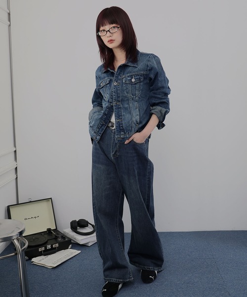 Ulysses(ユリシス)の「デニムセットアップ ジャケット×ストレートパンツ(セットアップ・レディース・ネイビー・L/M)」の19枚目の写真