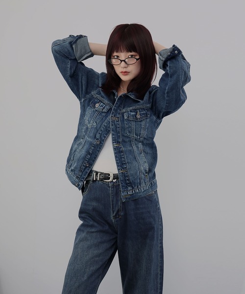 デニムセットアップ ジャケット×ストレートパンツ（セットアップ