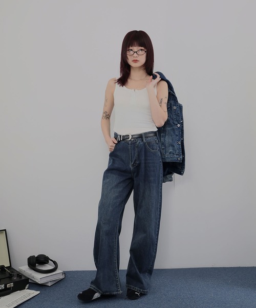 セール】デニムセットアップ ジャケット×ストレートパンツ