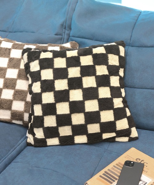 BFチェッカーフラッグクッションカバー45×45（クッション/クッション