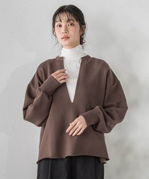 Droite lautreamont | 裏毛Vネックカットソー≪手洗い可能≫(Tシャツ/カットソー)