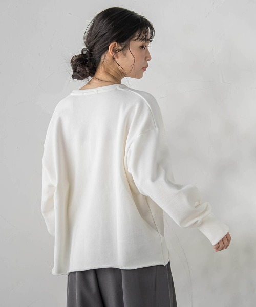 Droite lautreamont(ドロワットロートレアモン)の「裏毛Vネックカットソー≪手洗い可能≫(Tシャツ/カットソー・レディース・ブラウン・M)」の4枚目の写真