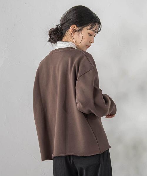 Droite lautreamont(ドロワットロートレアモン)の「裏毛Vネックカットソー≪手洗い可能≫(Tシャツ/カットソー・レディース・ブラウン・M)」の10枚目の写真