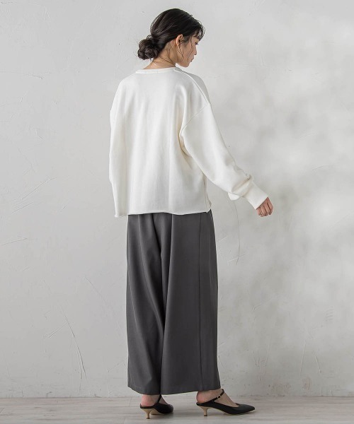 Droite lautreamont(ドロワットロートレアモン)の「裏毛Vネックカットソー≪手洗い可能≫(Tシャツ/カットソー・レディース・ブラウン・M)」の7枚目の写真