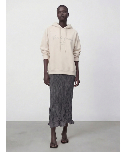 ACUD(アクド)の「Satin Wrinkle Skirt _Charcoal(スカート・レディース・チャコール・FREE)」の5枚目の写真