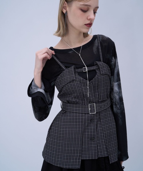 HARE（ハレ）の「トロミビスチェ(HARE)（その他トップス・レディース・ブラック/チェック・FREE）」の2枚目の写真