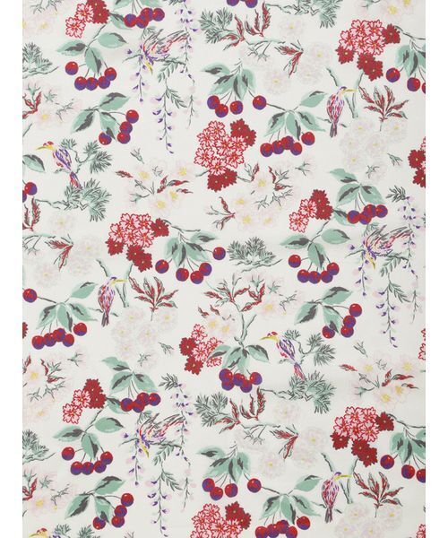 LILY BROWN（リリーブラウン）の「【LILY BROWN×KEITA MARUYAMA】ボタニカルチェリー柄シルクスカーフ（バンダナ/スカーフ・レディース・ネイビー/ブルー/ホワイト・F）」の7枚目の写真