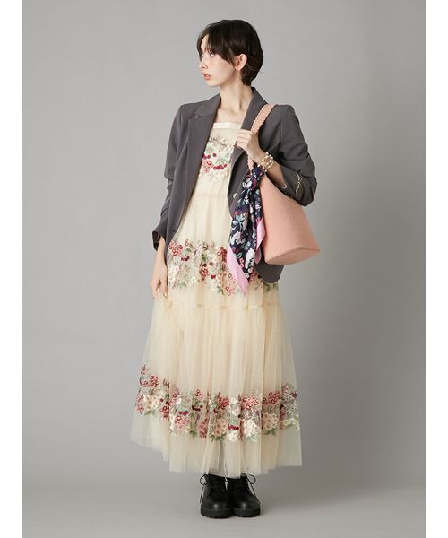 LILY BROWN（リリーブラウン）の「【LILY BROWN×KEITA MARUYAMA】ボタニカルチェリー柄シルクスカーフ（バンダナ/スカーフ・レディース・ネイビー/ブルー/ホワイト・F）」の9枚目の写真