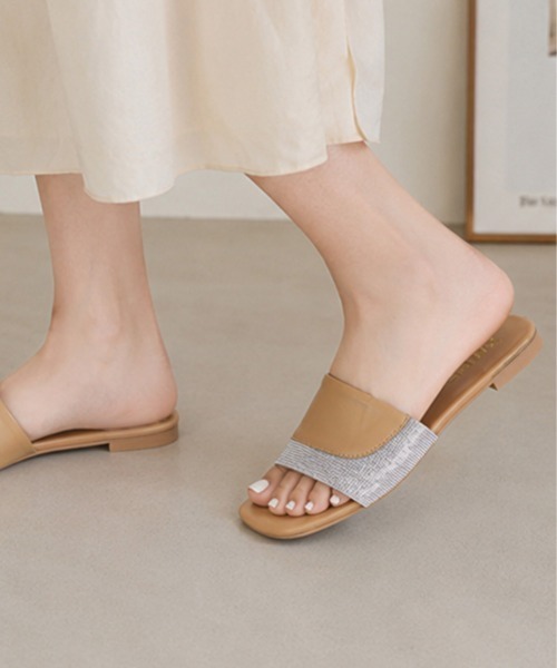 Miniministore（ミニミニストア）の「スクエアトゥ フラットサンダルレディース（サンダル・レディース・アイボリー/ホワイト/ベージュ/ブラック/ブラウン・24.5cm/23.5cm/23.0cm/22.5cm/24.0cm）」の15枚目の写真