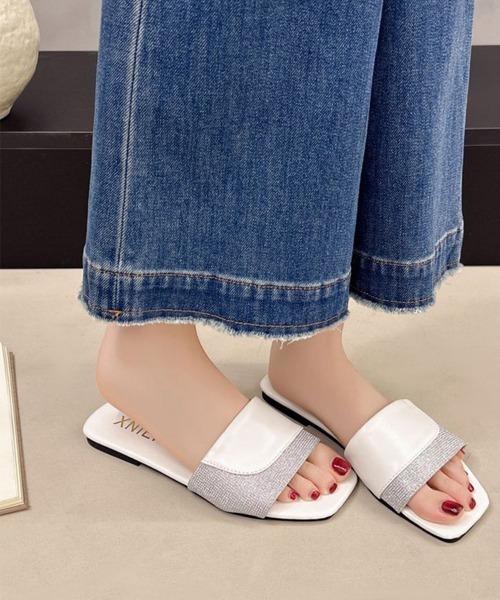 Miniministore（ミニミニストア）の「スクエアトゥ フラットサンダルレディース（サンダル・レディース・アイボリー/ホワイト/ベージュ/ブラック/ブラウン・24.5cm/23.5cm/23.0cm/22.5cm/24.0cm）」の22枚目の写真