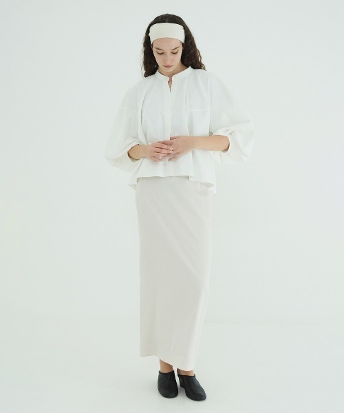 CLANE（クラネ）の「VOLUME SELEEVE STAND NECK SHIRTS（シャツ/ブラウス・レディース・ホワイト/サックスブルー・1/2）」の13枚目の写真