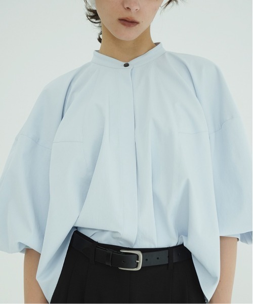 CLANE（クラネ）の「VOLUME SELEEVE STAND NECK SHIRTS（シャツ/ブラウス・レディース・ホワイト/サックスブルー・1/2）」の18枚目の写真