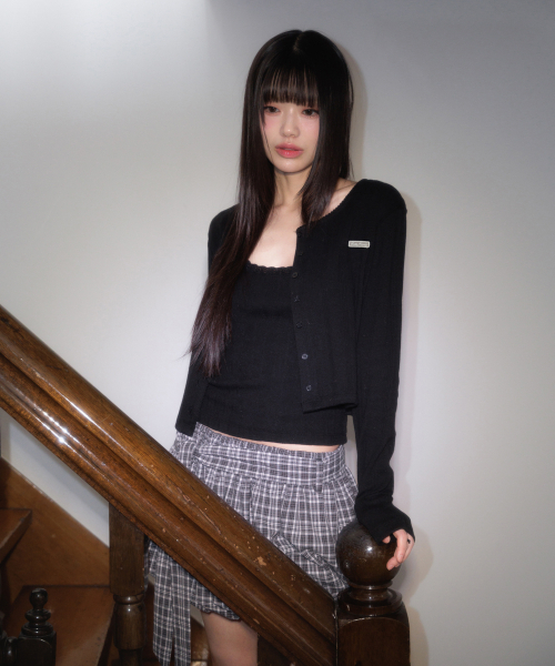 ROSEFRANTZ（ロゼフランツ）の「Jacquard Cardigan Sleeveless Set [Black]（カーディガン/ボレロ・レディース・ブラック・OS）」の8枚目の写真