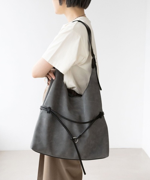 RAGEBLUE（レイジブルー）の「2WAY/バイカラートートバッグ（トートバッグ・レディース・キャメル/ダークグレー・FREE）」の2枚目の写真