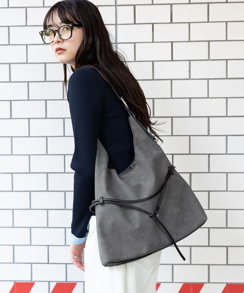 RAGEBLUE（レイジブルー）の「2WAY/バイカラートートバッグ（トートバッグ・レディース・キャメル/ダークグレー・FREE）」の3枚目の写真