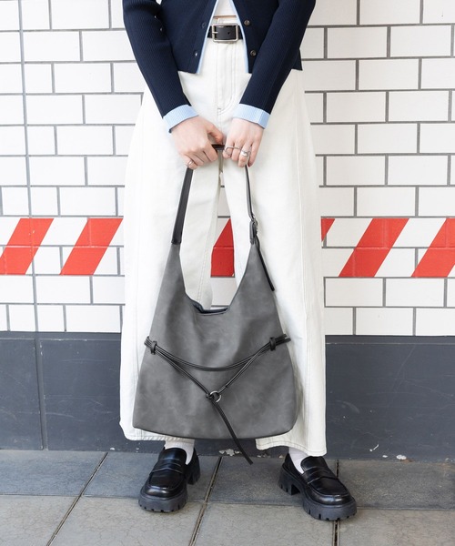 RAGEBLUE（レイジブルー）の「2WAY/バイカラートートバッグ（トートバッグ・レディース・キャメル/ダークグレー・FREE）」の5枚目の写真