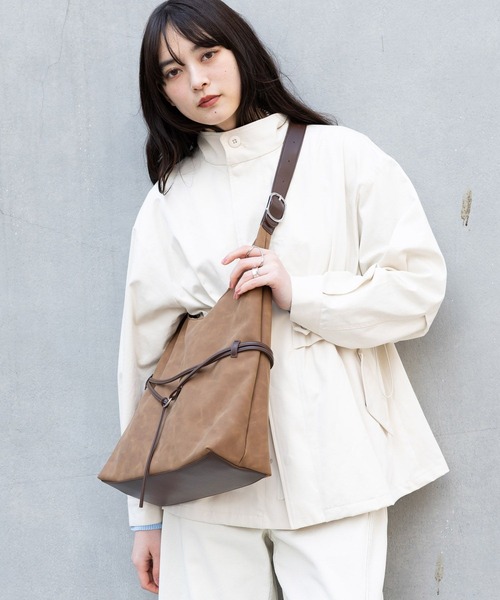 RAGEBLUE（レイジブルー）の「2WAY/バイカラートートバッグ（トートバッグ・レディース・キャメル/ダークグレー・FREE）」の7枚目の写真