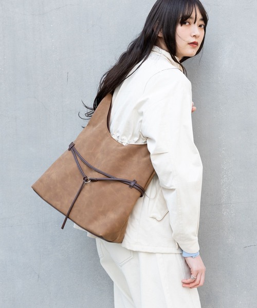 RAGEBLUE（レイジブルー）の「2WAY/バイカラートートバッグ（トートバッグ・レディース・キャメル/ダークグレー・FREE）」の9枚目の写真