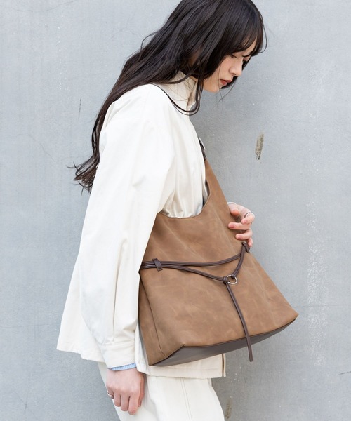 RAGEBLUE（レイジブルー）の「2WAY/バイカラートートバッグ（トートバッグ・レディース・キャメル/ダークグレー・FREE）」の10枚目の写真