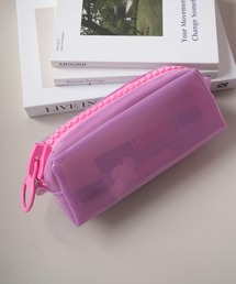 Jelly moo（ジェリームー）の「【 Jelly moo / ジェリームー 】 ビッグジップ クリア カラーペンケース（ポーチ）」