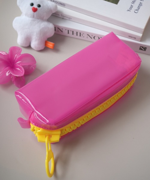 Jelly moo（ジェリームー）の「【 Jelly moo / ジェリームー 】 ビッグジップ クリア カラーペンケース（ポーチ・レディース・ライトピンク/ピンク/パープル/オレンジ/ブルー・FREE）」の20枚目の写真