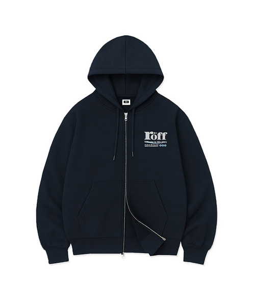 RANDOMOFF(ランダムオフ)の「ROEFF TYPE PLAY SPACE MINI OVER FIT 2-WAY ZIP-UP (4color)(パーカー・メンズ・ネイビー/チャコールグレー/ホワイト/ブラック・LARGE/SMALL/MEDIUM/X-LARGE)」の4枚目の写真