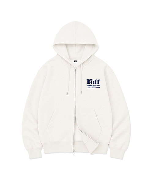 RANDOMOFF(ランダムオフ)の「ROEFF TYPE PLAY SPACE MINI OVER FIT 2-WAY ZIP-UP (4color)(パーカー・メンズ・ネイビー/チャコールグレー/ホワイト/ブラック・LARGE/SMALL/MEDIUM/X-LARGE)」の2枚目の写真