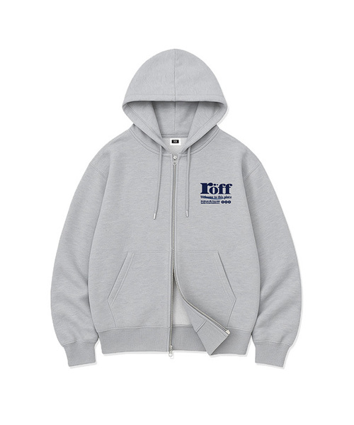 RANDOMOFF(ランダムオフ)の「ROEFF TYPE PLAY SPACE MINI OVER FIT 2-WAY ZIP-UP (4color)(パーカー・メンズ・ネイビー/チャコールグレー/ホワイト/ブラック・LARGE/SMALL/MEDIUM/X-LARGE)」の3枚目の写真