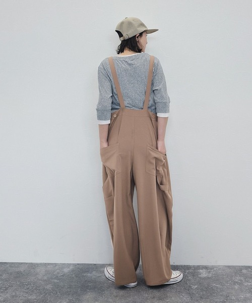 niko and...（ニコアンド）の「[MODE NORM CORE] ジョーゼットルーズサロペ（サロペット/オーバーオール・レディース・キャメル/グレー/ブラック・LARGE/MEDIUM）」の21枚目の写真