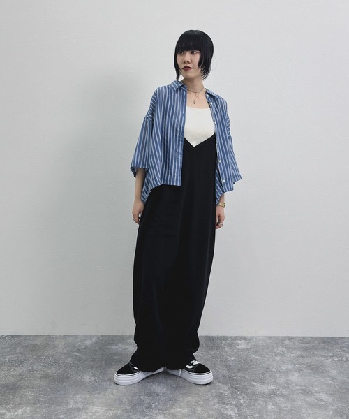 niko and...（ニコアンド）の「[MODE NORM CORE] ジョーゼットルーズサロペ（サロペット/オーバーオール・レディース・キャメル/グレー/ブラック・LARGE/MEDIUM）」の8枚目の写真