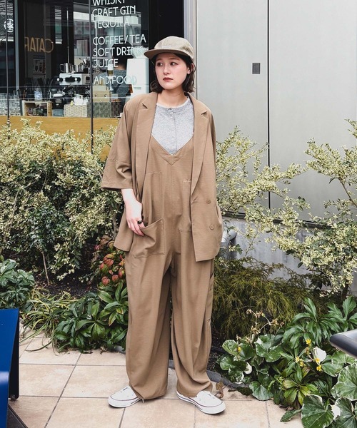 niko and...（ニコアンド）の「[MODE NORM CORE] ジョーゼットルーズサロペ（サロペット/オーバーオール・レディース・キャメル/グレー/ブラック・LARGE/MEDIUM）」の15枚目の写真