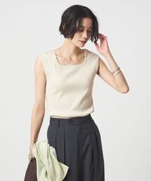 green label relaxing（グリーンレーベルリラクシング）の「ブライトリブ デコルテ フレンチスリーブ プルオーバー カットソー（Tシャツ/カットソー）」