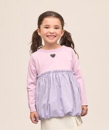 petit main（プティマイン）の「【綿100％】 【速乾・UV・型崩れしない】【どちらが前でもOK】【ムテキT】バルーンペプラムトップス（Tシャツ/カットソー）」