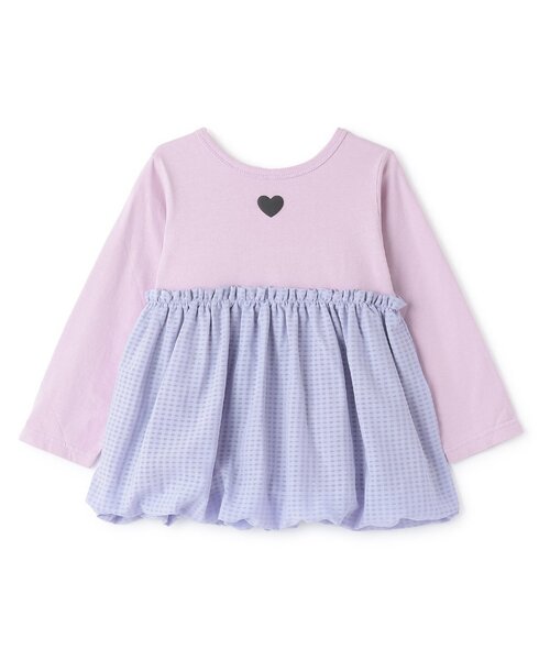 Lycee mine（リセマイン）の「【綿100％】 【速乾・UV・型崩れしない】【どちらが前でもOK】【ムテキT】バルーンペプラムトップス（Tシャツ/カットソー・キッズ・ラベンダー/オフホワイト/ブラック/ミント/カラフル・120cm/90cm/100cm/110cm/130cm/140cm/150cm）」の7枚目の写真