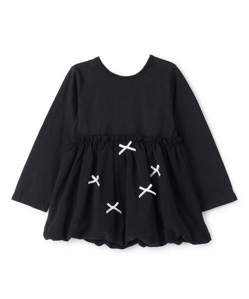 Lycee mine（リセマイン）の「【綿100％】 【速乾・UV・型崩れしない】【どちらが前でもOK】【ムテキT】バルーンペプラムトップス（Tシャツ/カットソー・キッズ・ラベンダー/オフホワイト/ブラック/ミント/カラフル・120cm/90cm/100cm/110cm/130cm/140cm/150cm）」の11枚目の写真