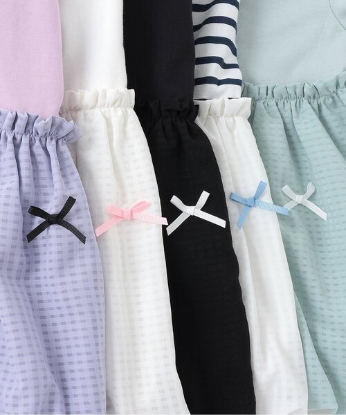 Lycee mine（リセマイン）の「【綿100％】 【速乾・UV・型崩れしない】【どちらが前でもOK】【ムテキT】バルーンペプラムトップス（Tシャツ/カットソー・キッズ・ラベンダー/オフホワイト/ブラック/ミント/カラフル・120cm/90cm/100cm/110cm/130cm/140cm/150cm）」の15枚目の写真