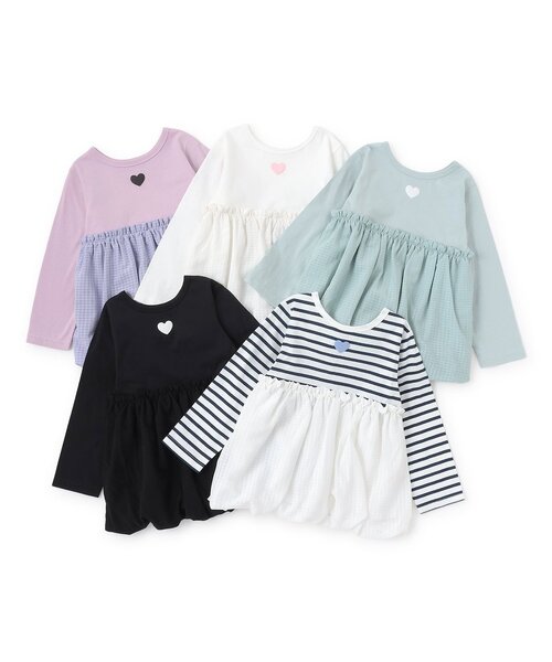 Lycee mine（リセマイン）の「【綿100％】 【速乾・UV・型崩れしない】【どちらが前でもOK】【ムテキT】バルーンペプラムトップス（Tシャツ/カットソー・キッズ・ラベンダー/オフホワイト/ブラック/ミント/カラフル・120cm/90cm/100cm/110cm/130cm/140cm/150cm）」の17枚目の写真