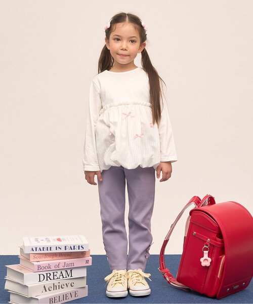 Lycee mine（リセマイン）の「【綿100％】 【速乾・UV・型崩れしない】【どちらが前でもOK】【ムテキT】バルーンペプラムトップス（Tシャツ/カットソー・キッズ・ラベンダー/オフホワイト/ブラック/ミント/カラフル・120cm/90cm/100cm/110cm/130cm/140cm/150cm）」の19枚目の写真